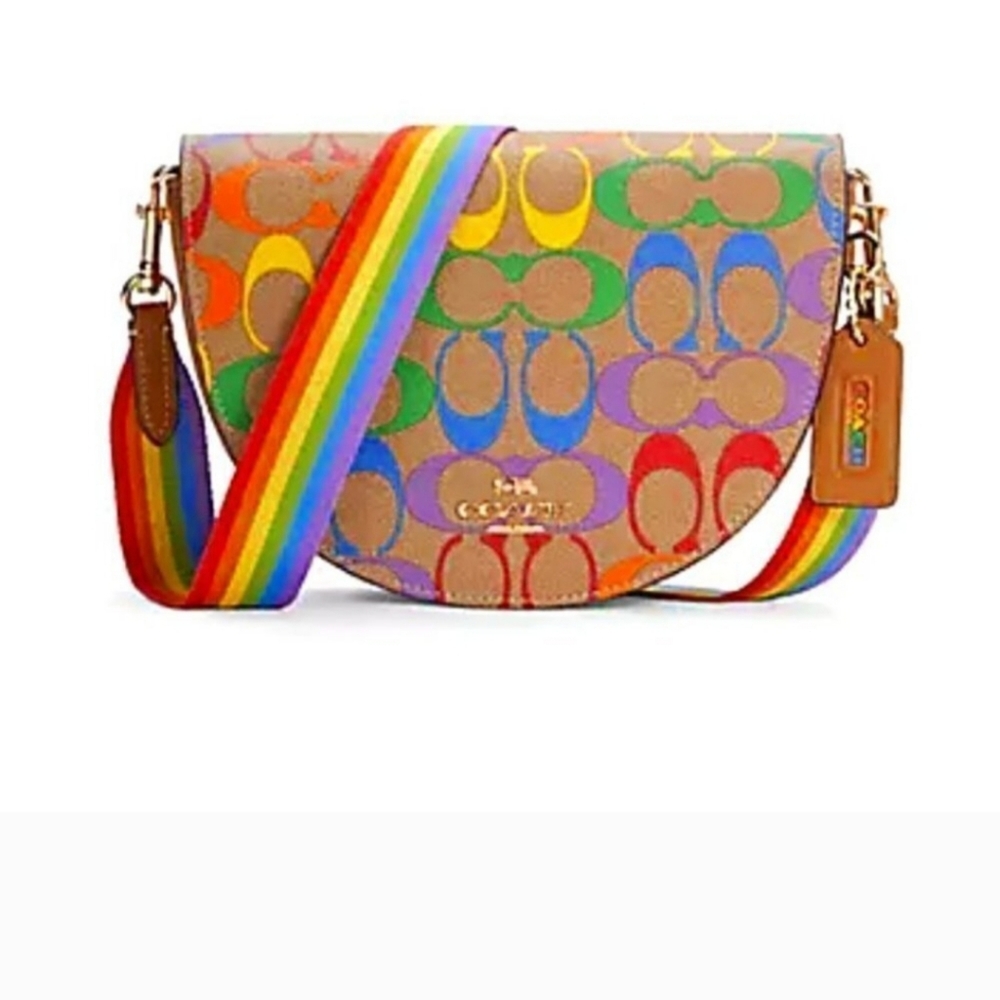 Coach Ellen Crossbody In Rainbow Signature Canvas
